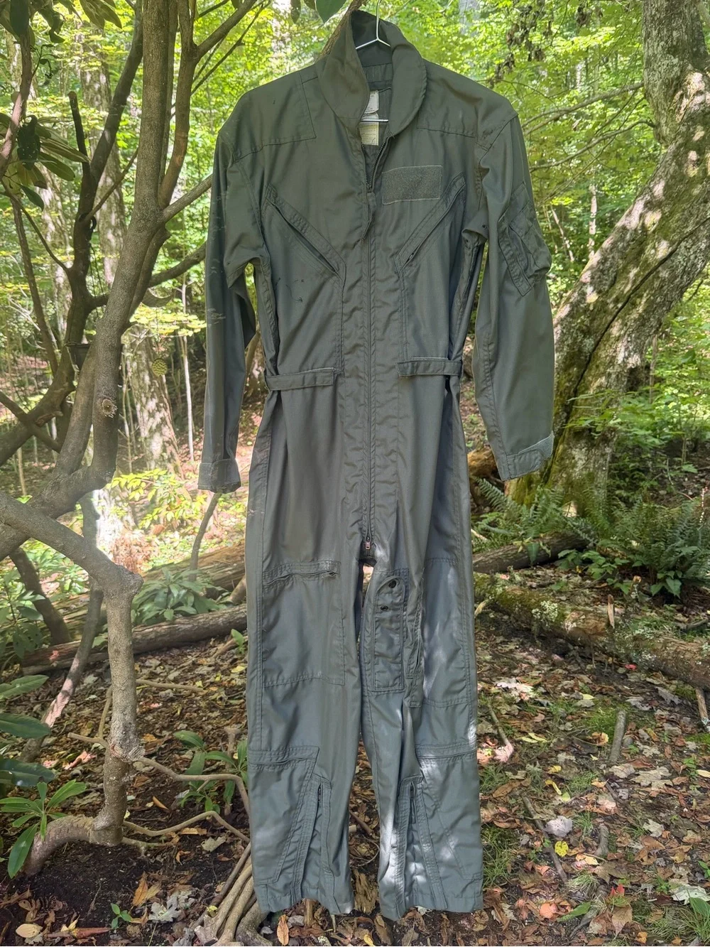 Authentic USAF CWU-27/P Sage Green Flight Suit 42R Glenn Berry 1978